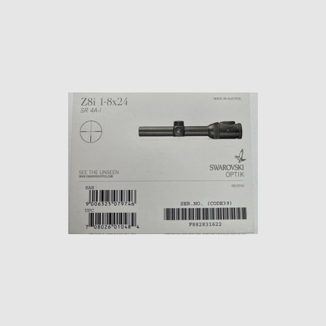 Swarovski Z8i 1-8x24 SR, 4A-I + TL