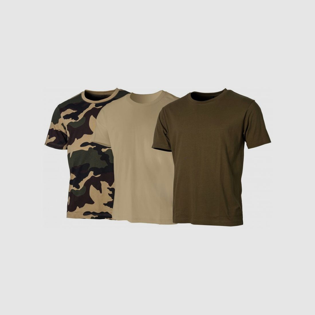Set van 3 Jacht T-shirts Beige, Khaki en Camo CE Treeland