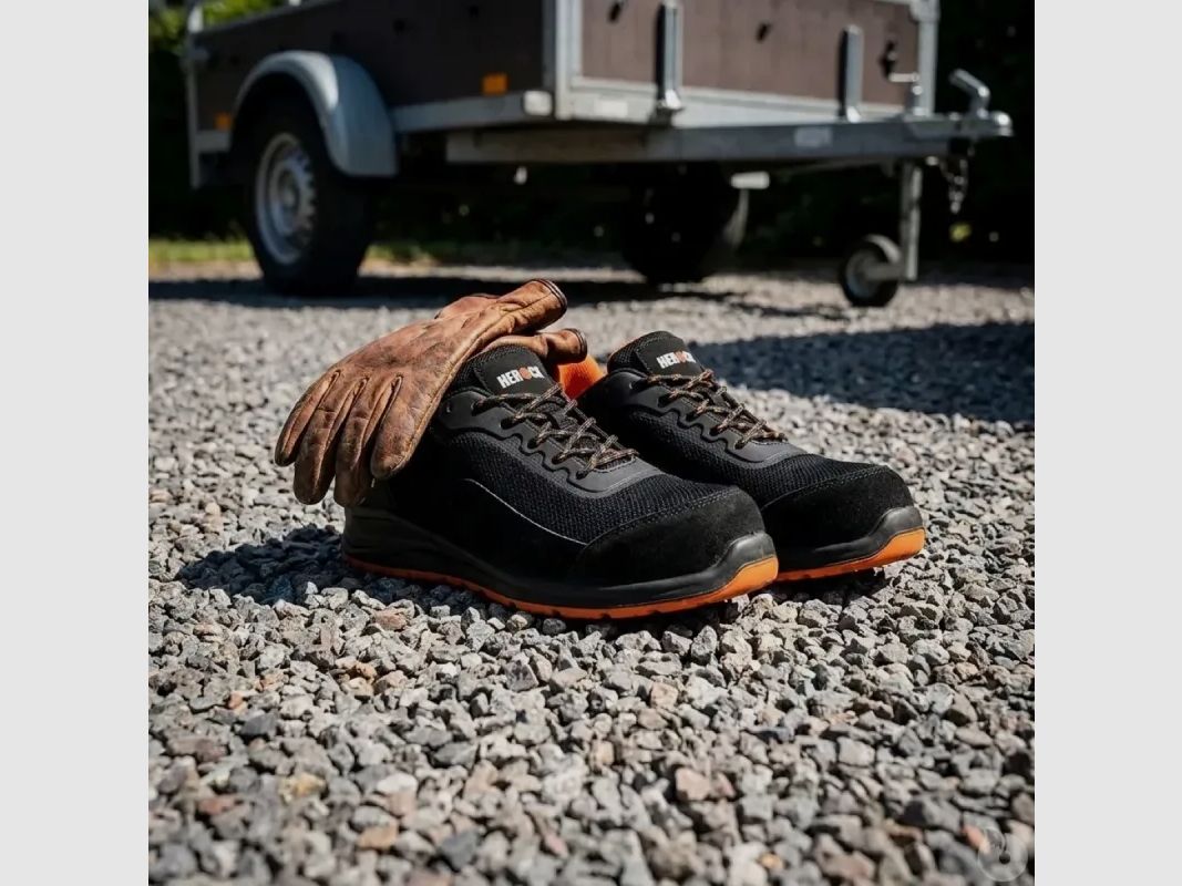 Chaussures de sécurité Leno - S1P SRC - Noir/Orange - Homme, image 4 sur 12