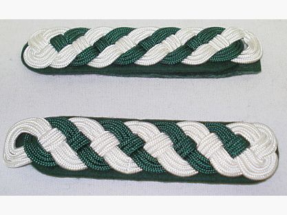 Schultergeflecht 9-bogig - weiß/grün,Schützenmeister