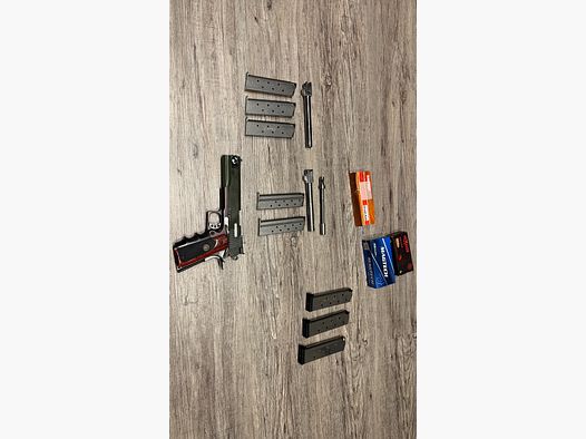 1911 Peters Stahl .45 ACP, 10mm i 9mm Luger Pachmeyr chwyt