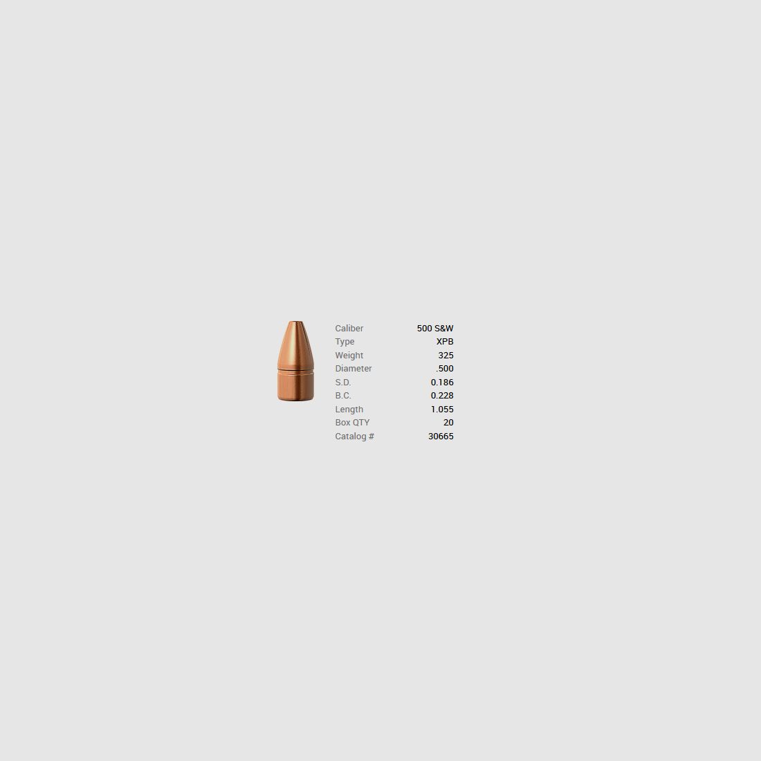 Barnes Geschoss .500 S&W/.500 325GR XPB Pistol FB 20 Stück