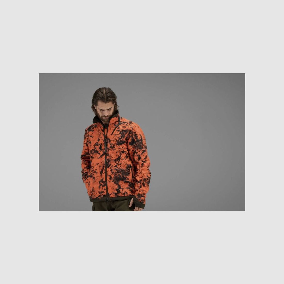 Härkila Herren Fleecejacke Wildboar Pro Reversible Willow green/AXIS MSP®Orange Blaze