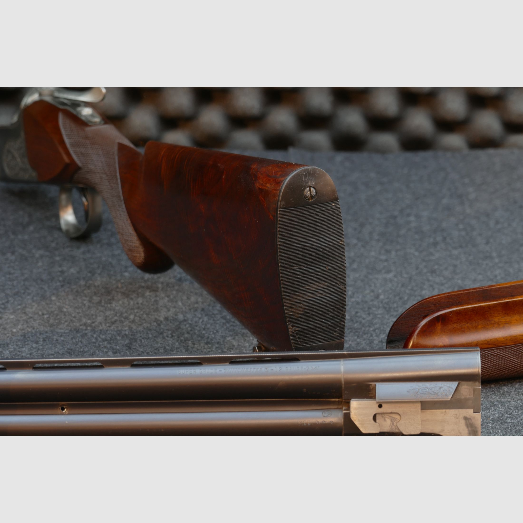Winchester Super Grade – 12/70, Bockdoppelflinte, Schrankwaffe, Top Zustand