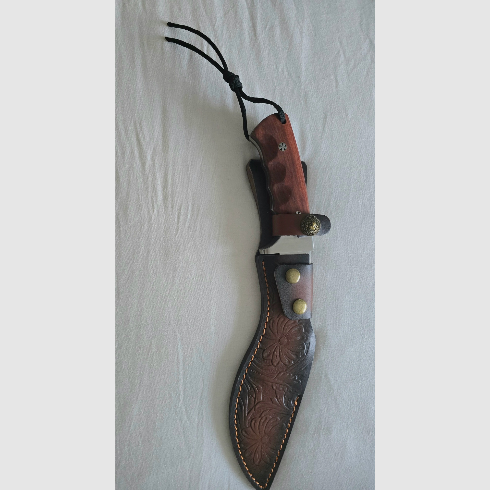 Couteau Kukri Purple Dragon – Couteau robuste pour l'extérieur avec étui en cuir embossé