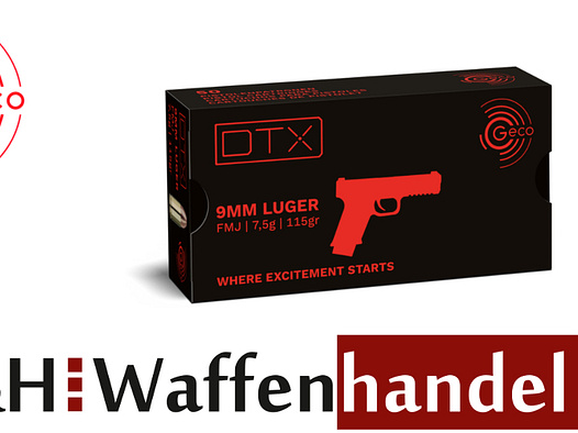 GECO 9mm Luger DTX / 7.,5g - 115gr. / FMJ - VMR  (9x19 9mm Para) 