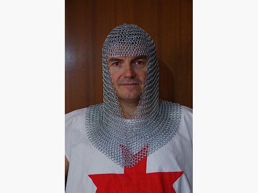 Kettenhaube für Kettenhemd , Rüstzeug , verzinkte Ringe