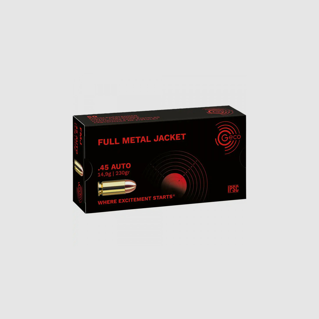 GECO VOLLMANTELPATRONEN- FMJ - .45 AUTO - 230 GRS. - 50 SCHUSS