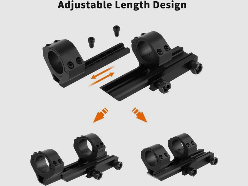 Double ring mount for 20 mm Picatinny rail, 25.4 mm/30 mm