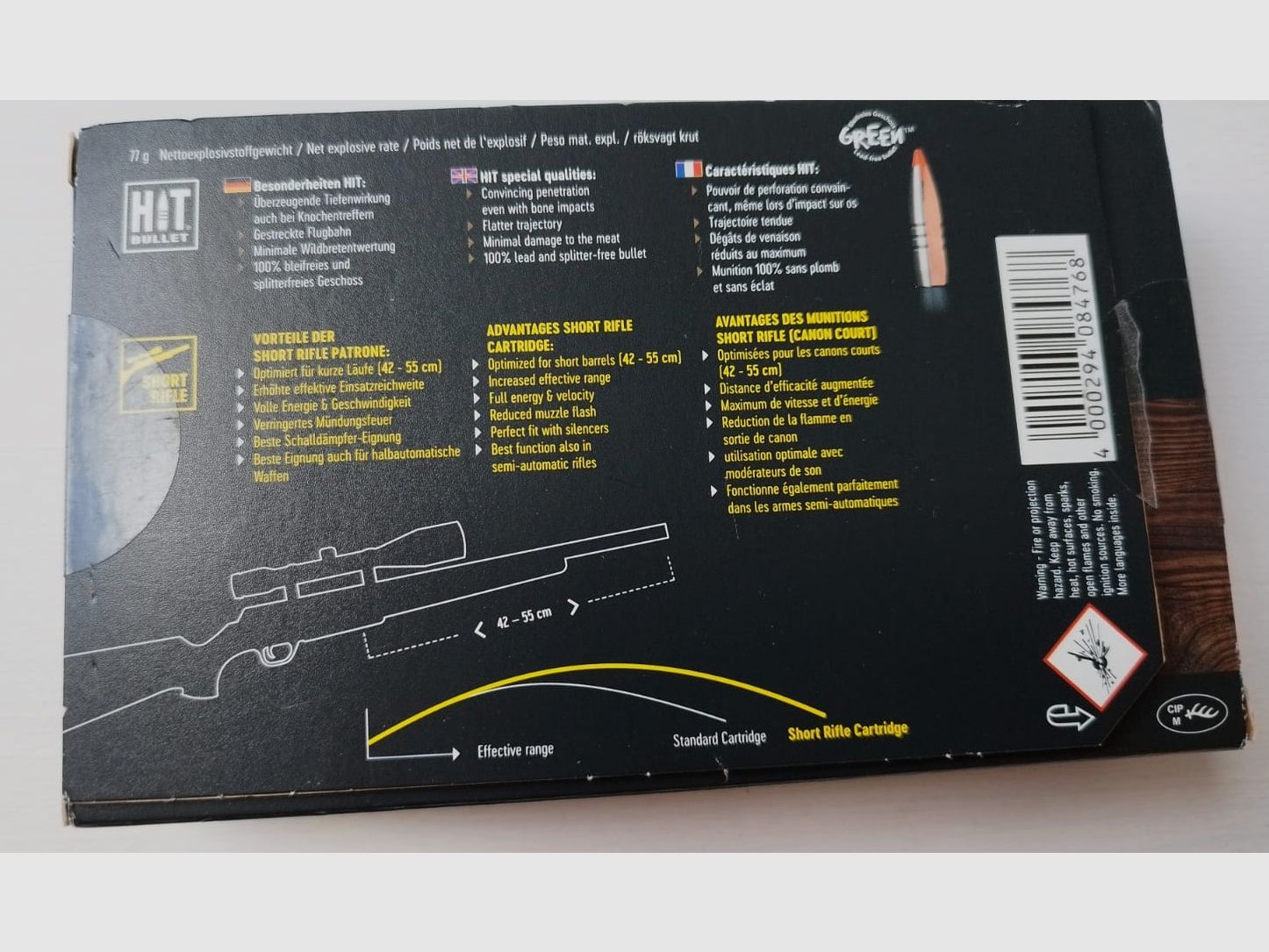 RWS HIT 9,3x62 SHORT RIFLE, 21 Patronen