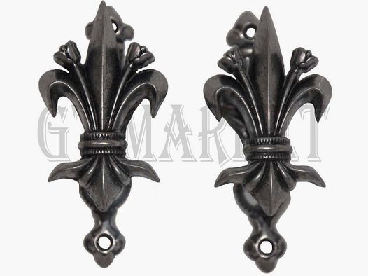 Wall mount set lily silver for 1 sword