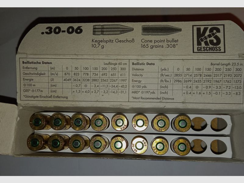 Zwei Schachteln 30-06 RWS und GECO