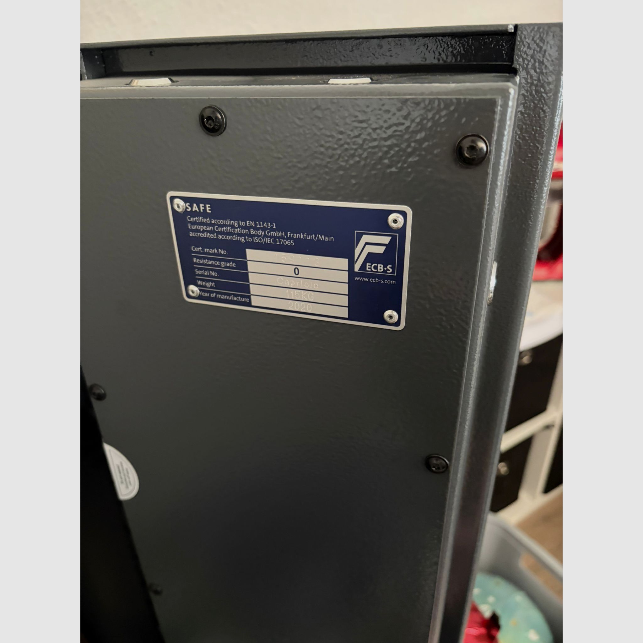 Waffenschrank Grad 0