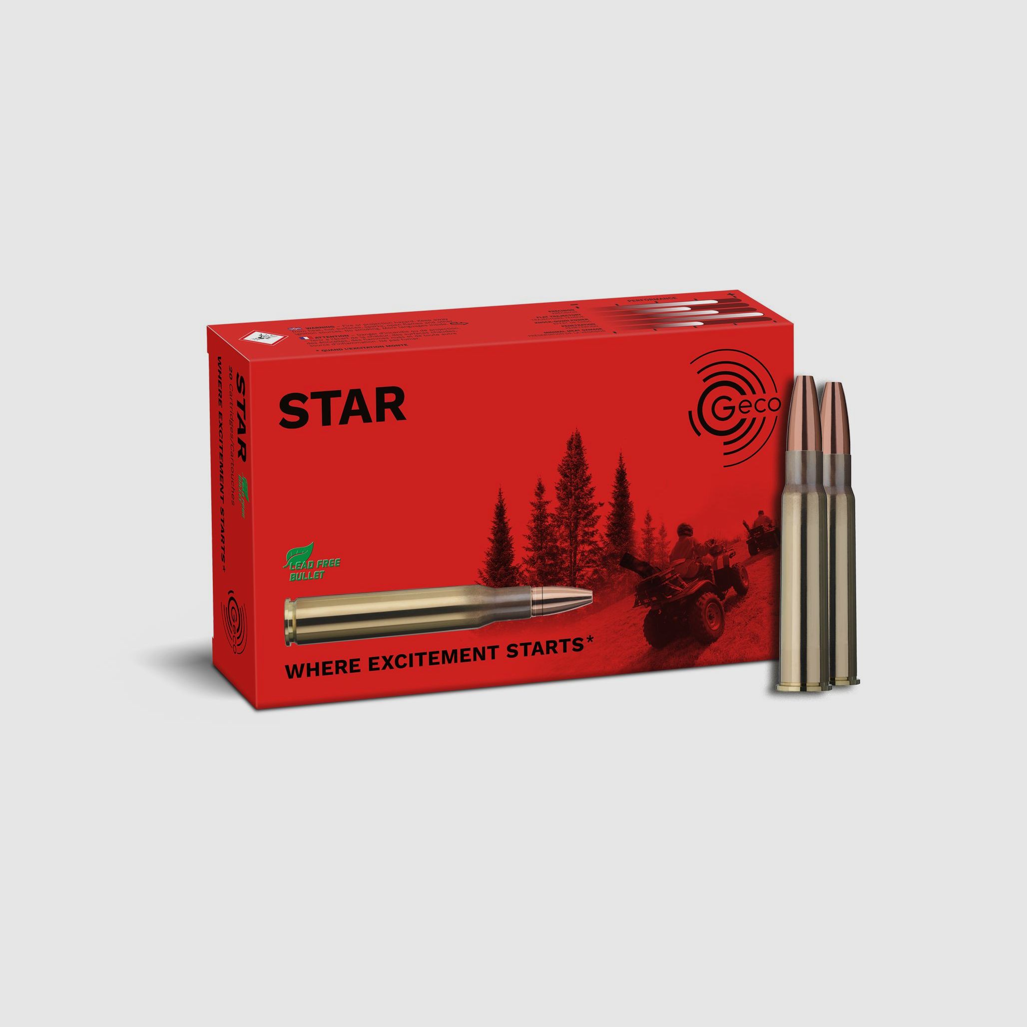 GECO 8x57IRS Star 10,4g Bleifreie Büchsenpatronen