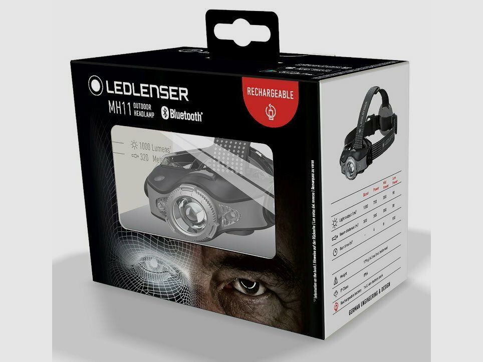 Ledlenser MH11 LED headlamp 1000 lumens black gray 500996 Bluetooth