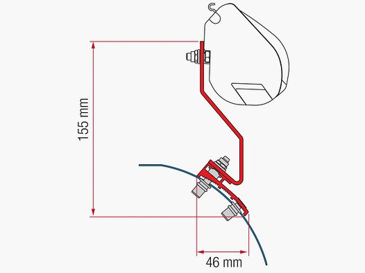 Awning Adapter Kit VW Caddy Maxi Lift Roof for F35 Pro