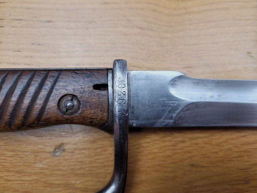 Rarissime Bajonett „V notch“ 98/05 – V-förmiger Griff – Weimar Polizei – Preußen – zusätzlich geschliffene Säge! – TOP!, Bild 4 von 22