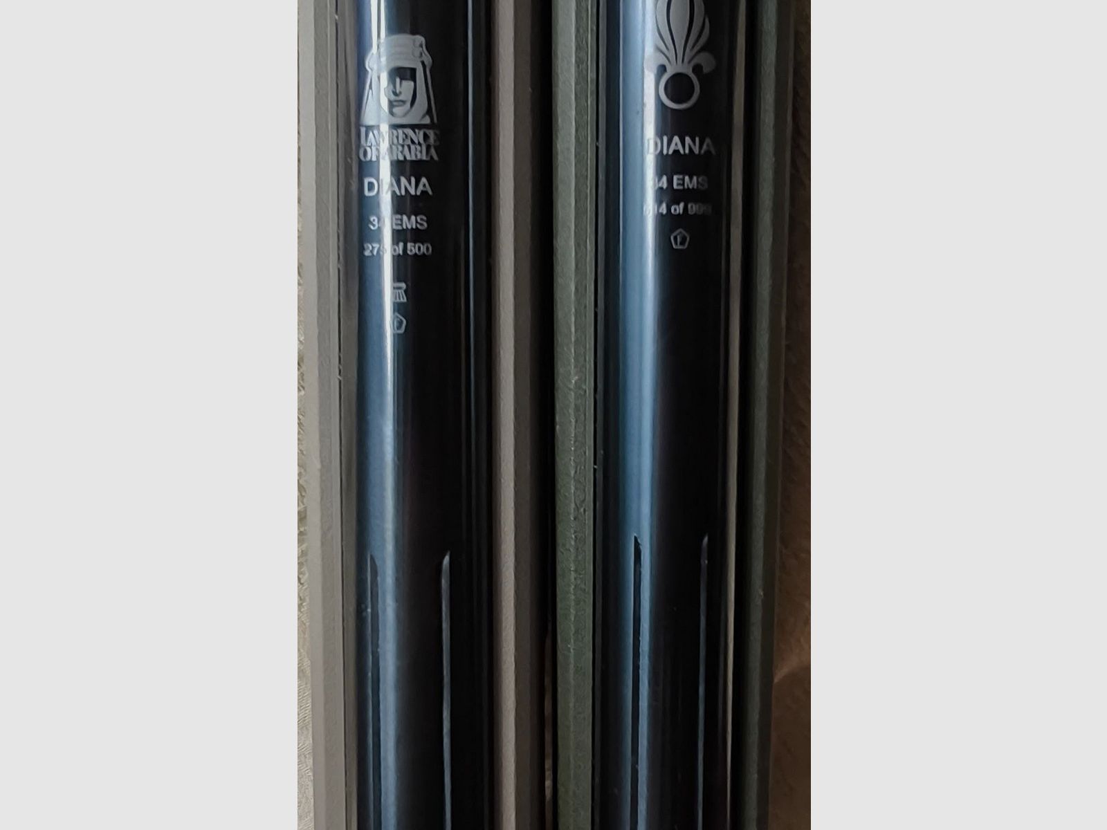 Diana 34EMS - edycje specjalne - w OD Green - Legia Cudzoziemska & w kolorze piaskowym Lawrence of Arabia kaliber 4,5mm, w doskonałym stanie, tylko bardzo mało strzelane, sprzedawane razem!! Stan jak nowy!!