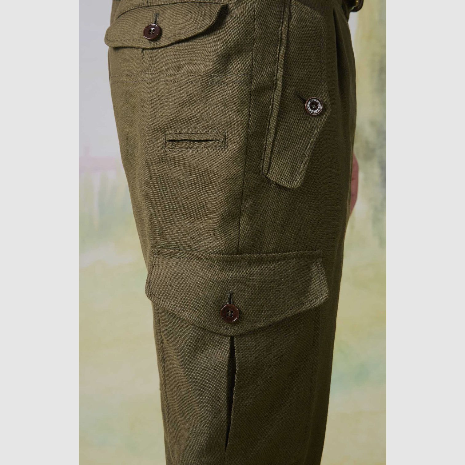 Habsburg Linen Pants in Panama Fluid Stretch Walter in Green, image 4 of 6