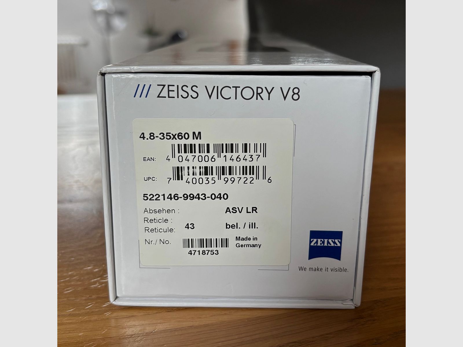 Zeiss Victory V8 4.8-35x60 M Abs. 43 including Innomount mount