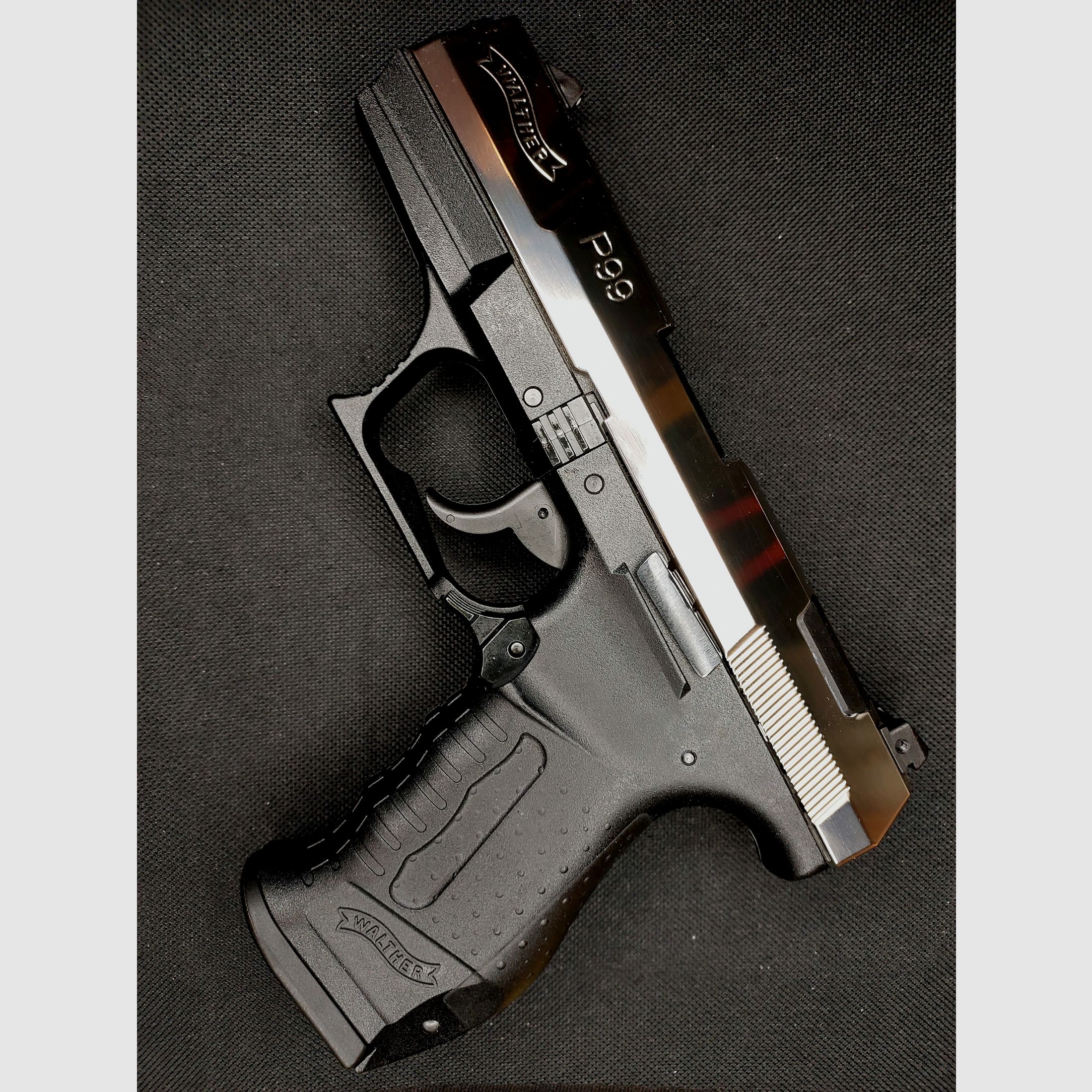 Premium Walther P99 SV NKL Schreckschusspistole 9 mm P.A.K. (PTB 762) P 99 Nickel-Finish [CNC-gefräster Stahlverschluss NKL] NEU!