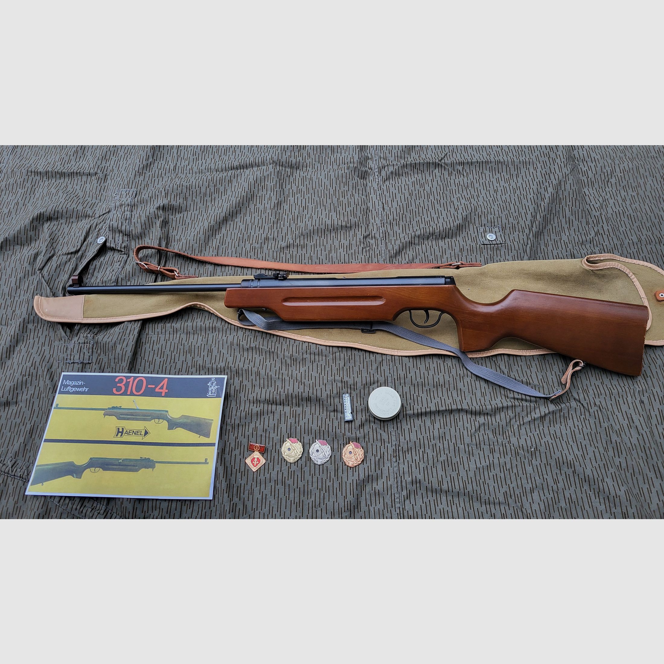 DDR Luftgewehr mit Magazin Haenel 310-4 mit Tasche