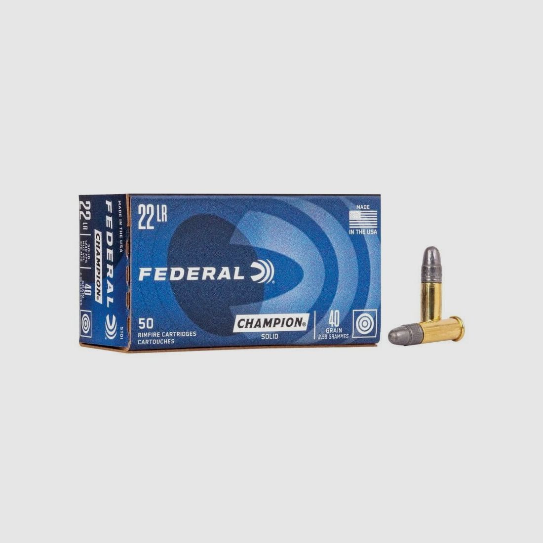 Federal .22 lfb HV Lightning Solid Champion KK Kleinkaliber 40 grs. - 500 St.