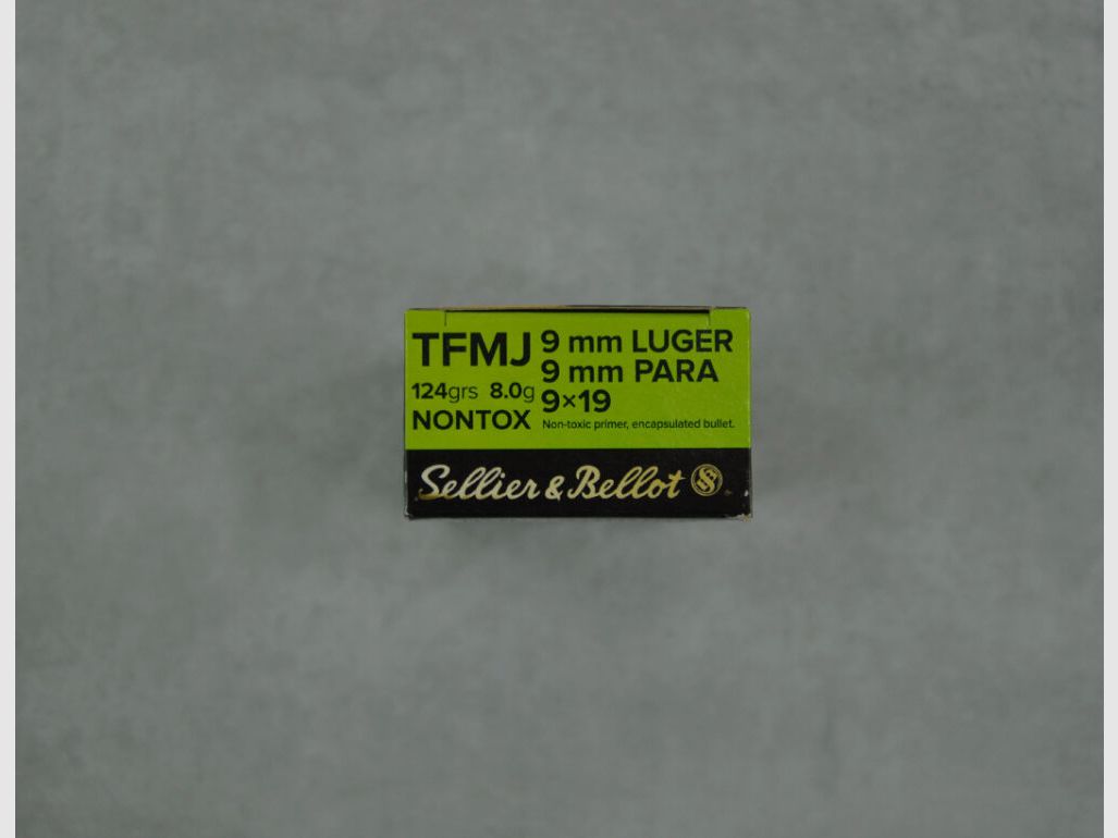 Sellier & Bellot TFMJ Nontox 9mm Luger 124gr *1000 pièces*