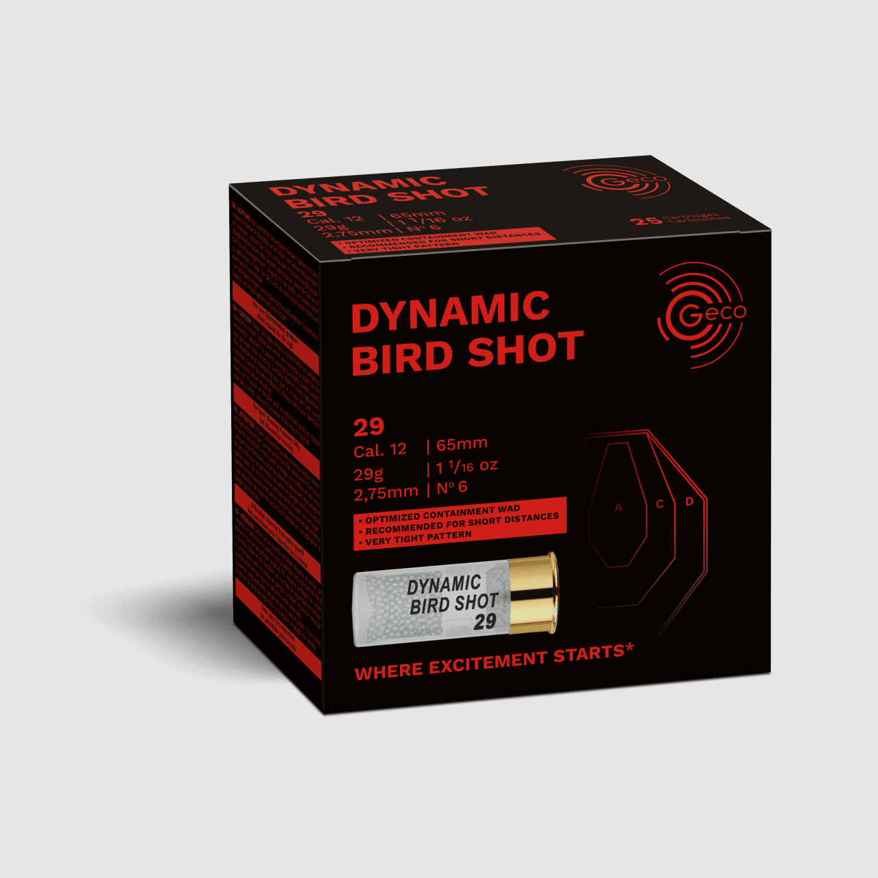 Geco Dynamic Bird Shot 2,75 mm - 12/65 - 25er Pack