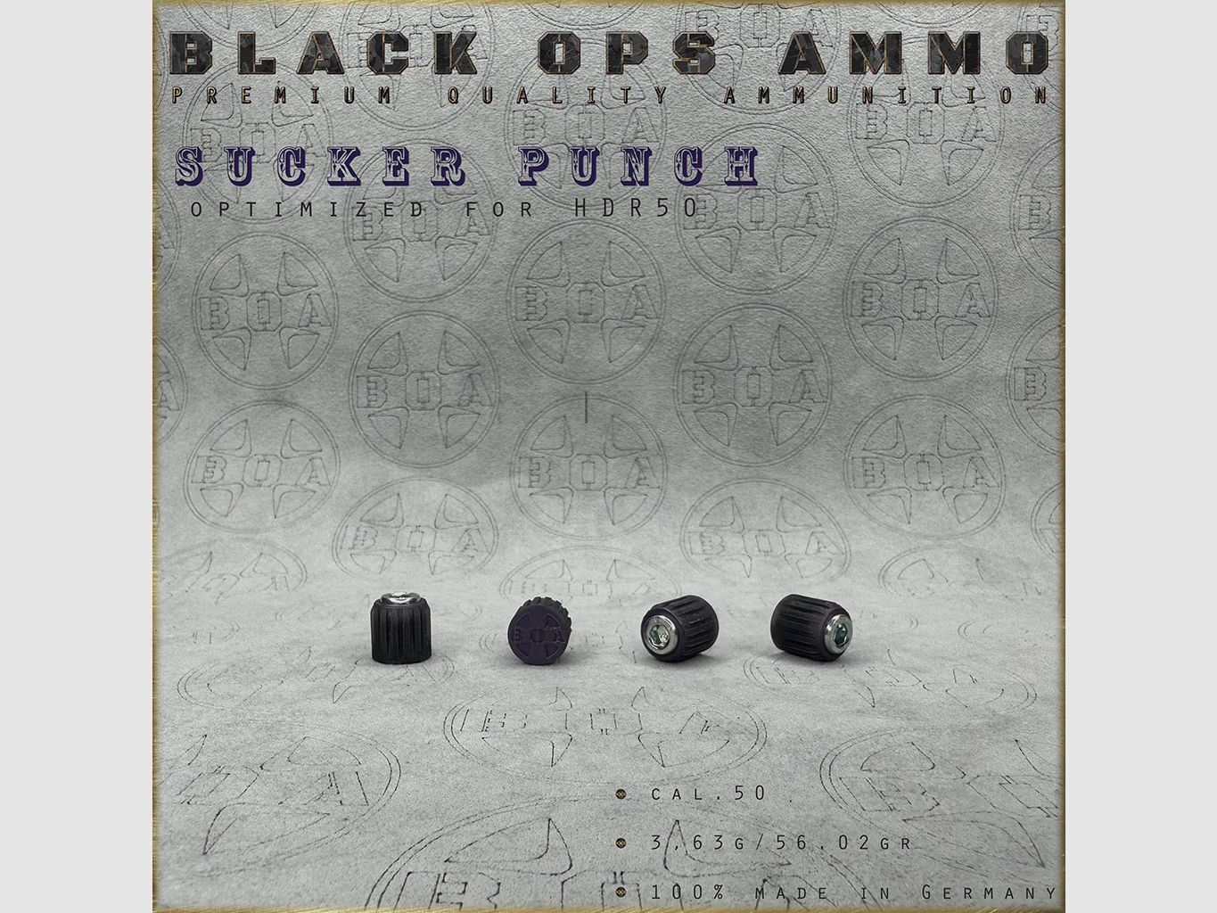 18x + 2 Sucker Punch BLACK OPS AMMO HDR 50 TR cal.50 Munition T4E Umarex HDR50 TR50