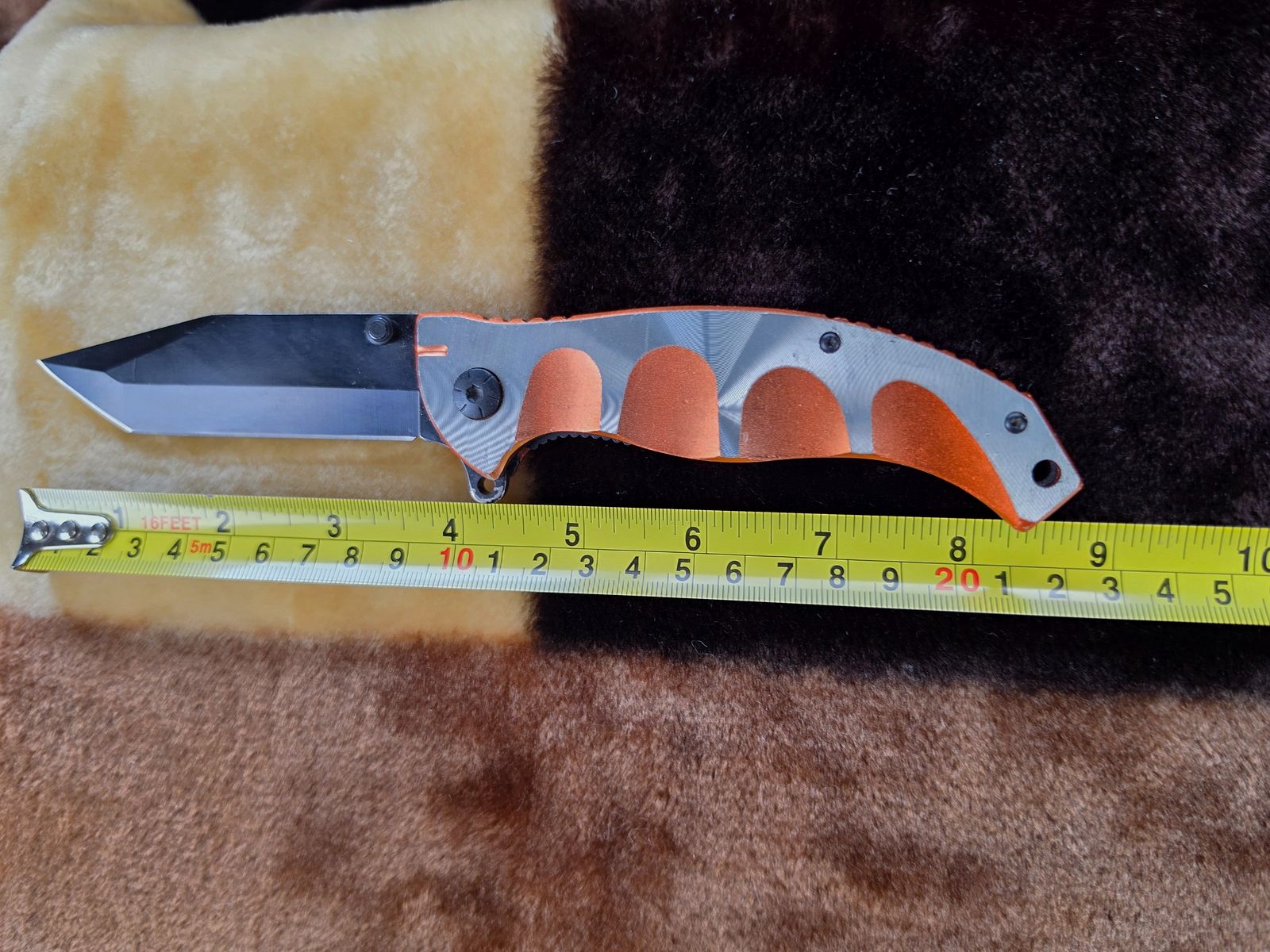Coltello tattico pieghevole outdoor con lama Tanto, clip da cintura e flipper (coltello a una mano / EDC), immagine 3 di 5