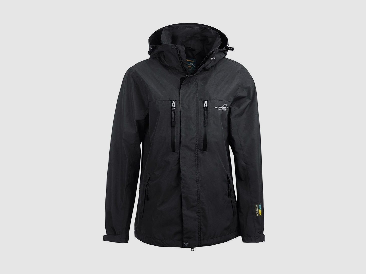 Arrak Outdoor Rain Jacket Men Black - 4XL