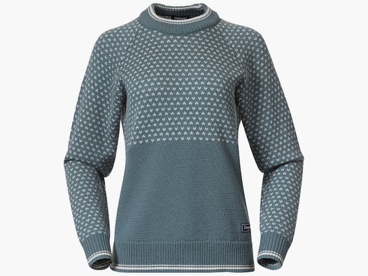Bergans Alvdal Maglione in Lana Donna Grigio Salvia/Bianco Vaniglia M