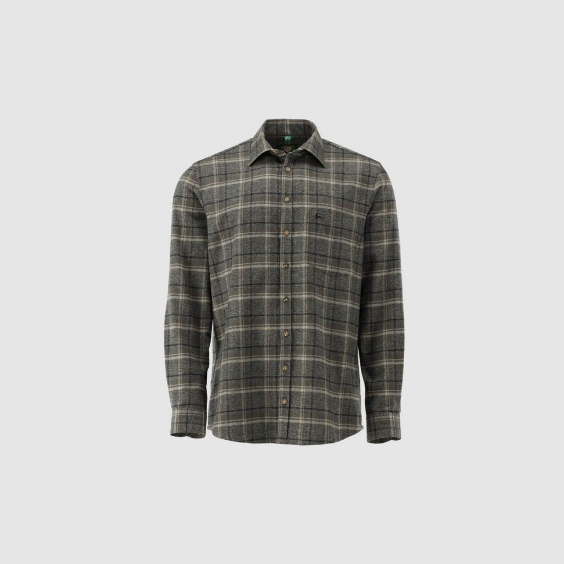 OS Trachten H-Flannel Shirt Shark Collar with Chest Pocket | Olive, image 1 of 2