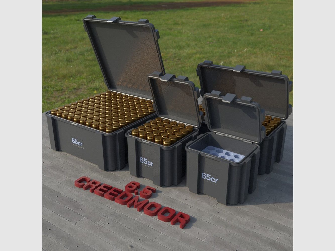 Filamelt ammunition box / 6.5 Creedmoor / 'flip lid' / cartridge box, ammo box