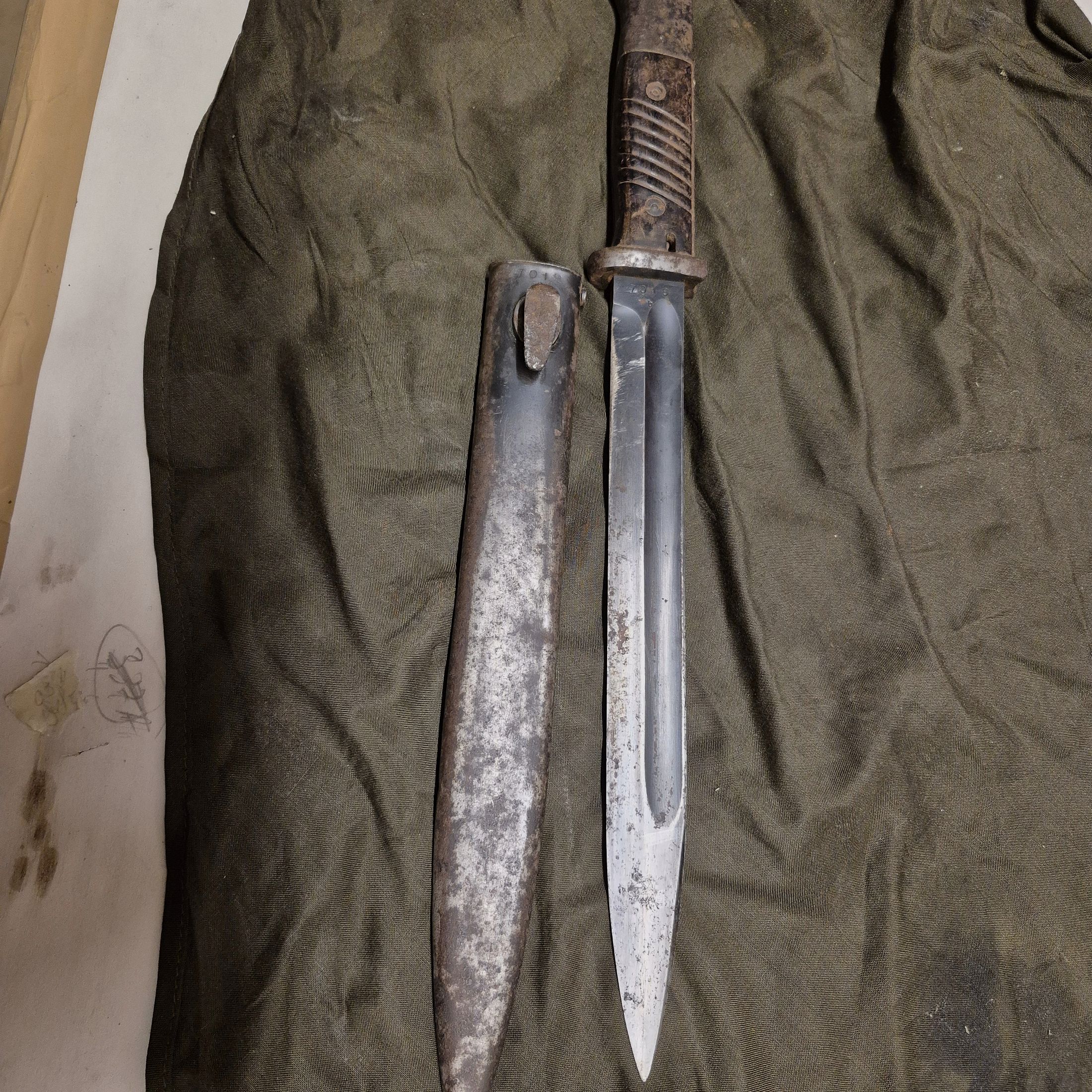 Bajonett für k98 - Bajonett und Scheide nummerngleich 