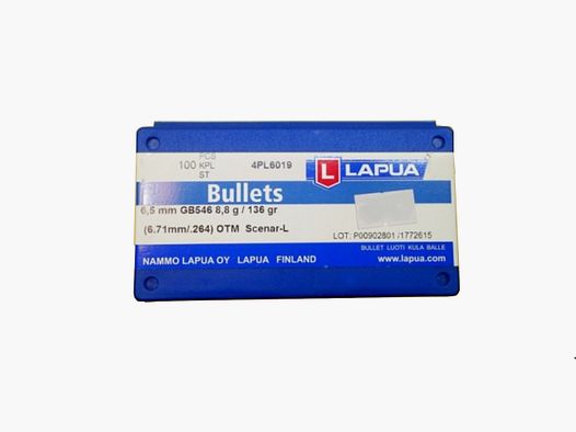 OGIVA LAPUA 6,5MM(264″) 136GR. SCENAR HPBT