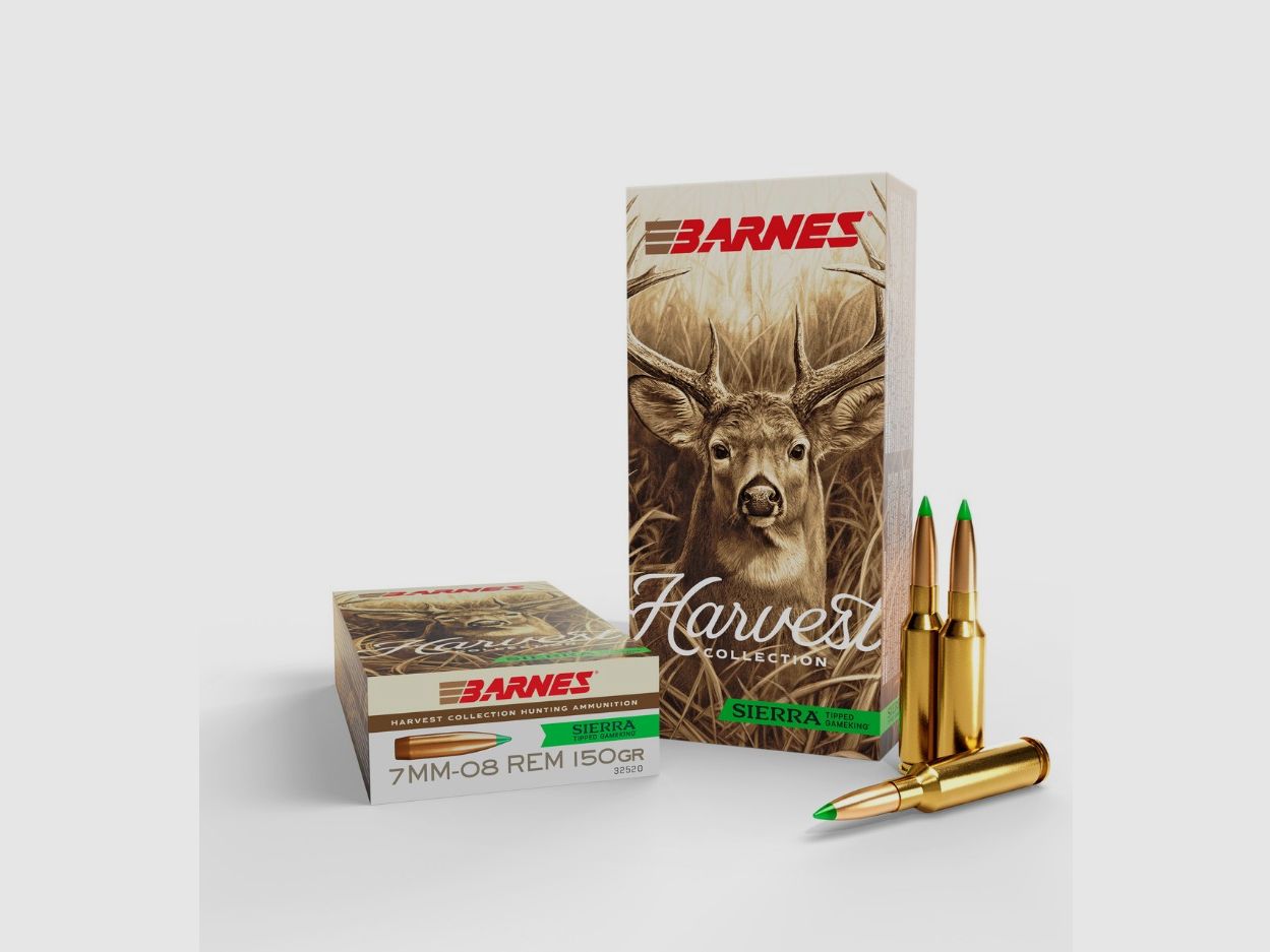 Barnes Harvest Collection 7mm-08 Rem. 9,7 g / 150 gr Sierra Tipped GameKing Jagdmunition – 20 Stück #32520