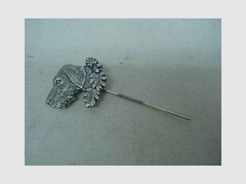 Anstecknadel Dt. Drahthaar - altsilber, langer Nadel