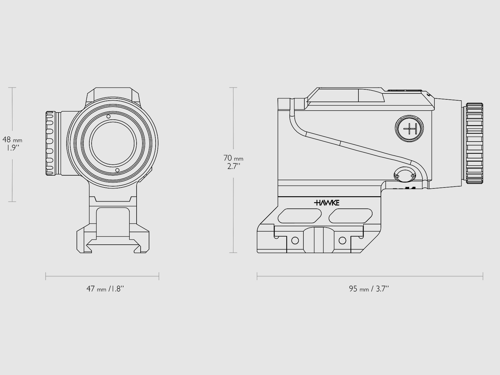 HAWKE 12054 Rotpunktvisier PRISM SIGHT 4x24 5.56 BDC DOT ABSEHEN