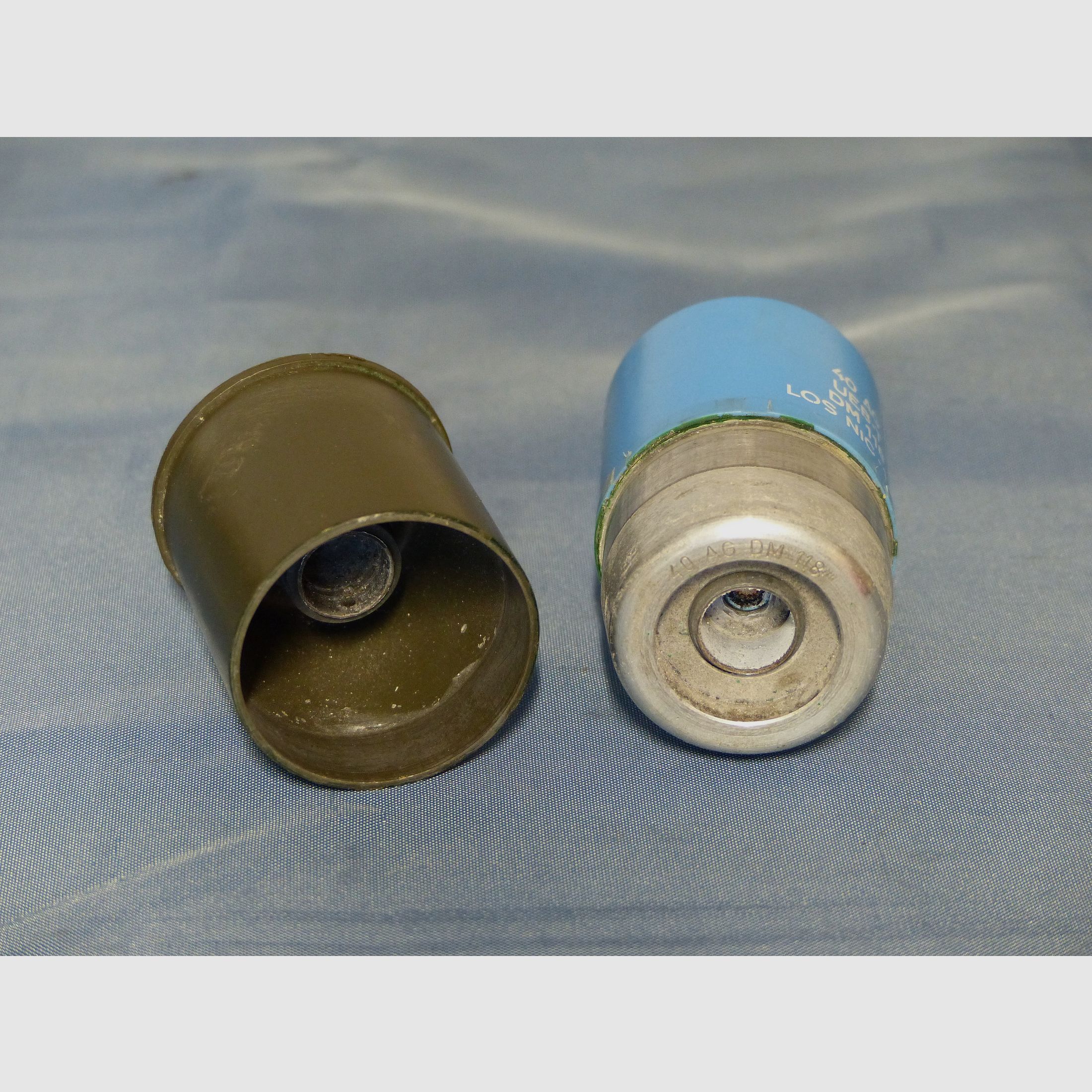 Bundeswehr BW 3 pieces of training ammunition cartridge projectiles blue G3 cleaning equipment 60s 70s