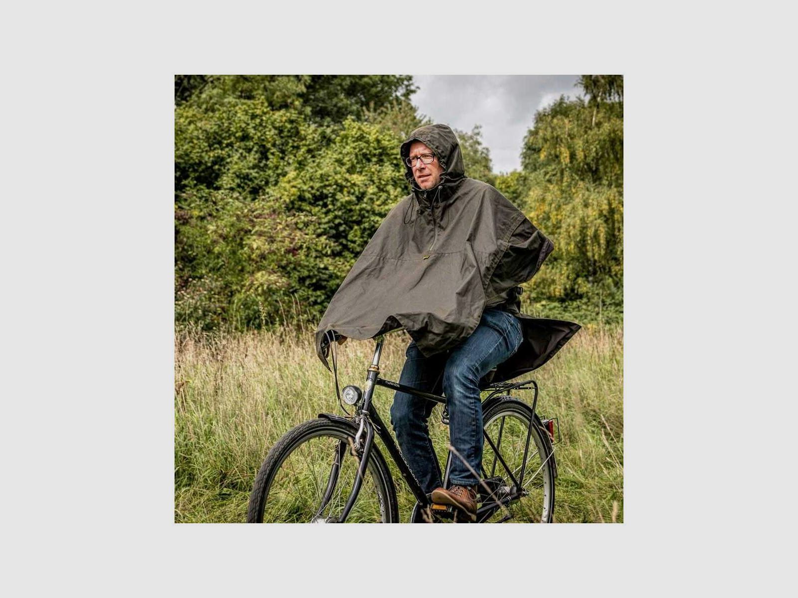 WALDKAUZ cape de pluie "Wassermann" en waxcotton, olive, image 10 sur 10