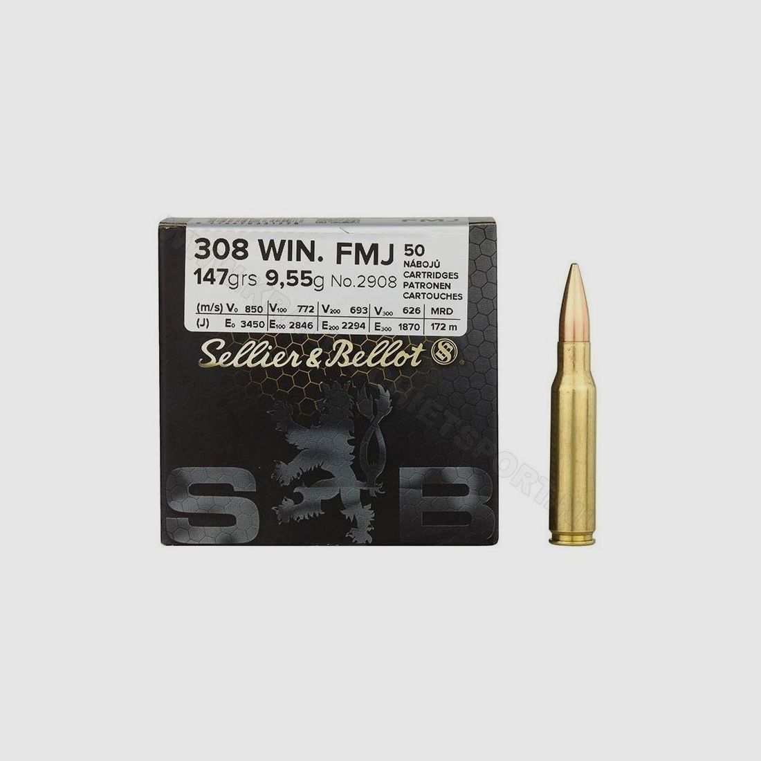MUNICIÓN SELLIER & BELLOT .308 Win 143g FMJ