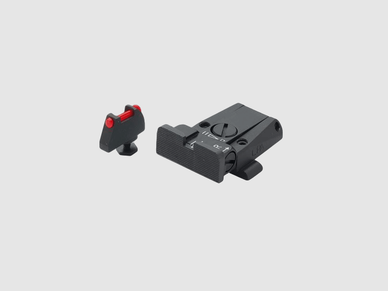 LPA Mikrometer-Visier SPR für Glock-Pistolen mit rotem Fiber Optic-Korn