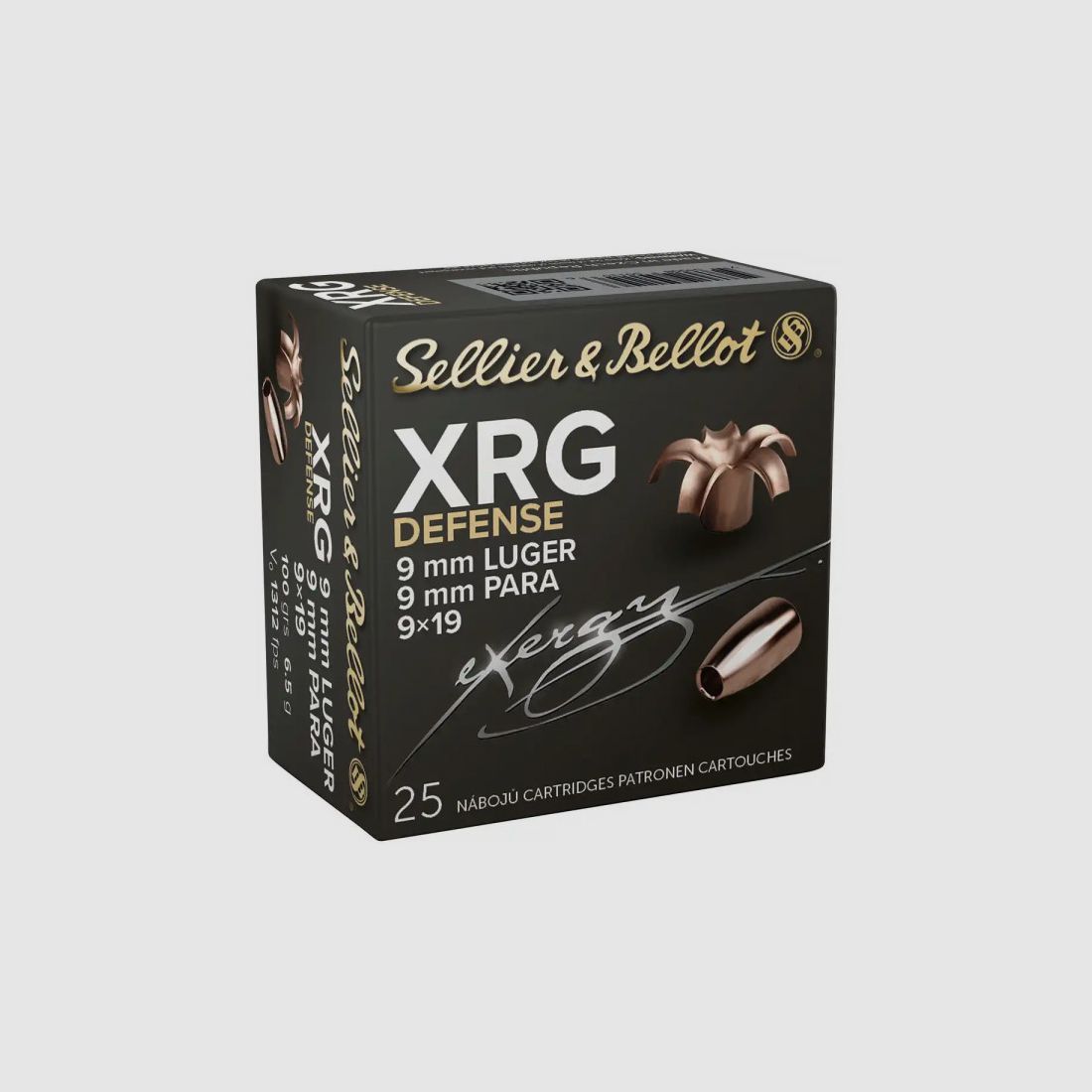 SELLIER & BELLOT XRG - DEFENSE - 9MM LUGER - 100 GRS. - 25 PIECES