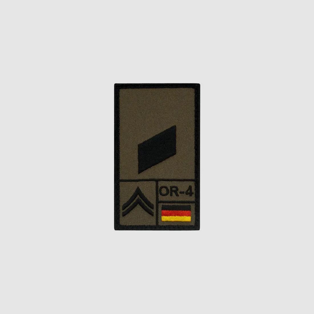 Café Viereck Café Viereck Rank Patch Korporal links oliv