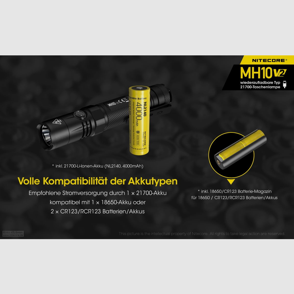 Nitecore MH10V2 Taschenlampe MH10 V2 1200 Lumen