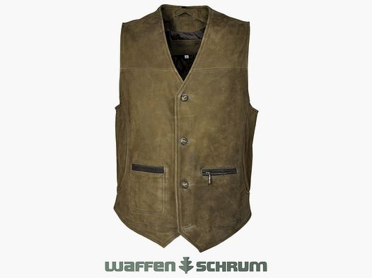 Hubertus Lederweste Trapper oliv