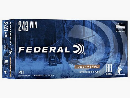 Federal PowerShok SP 5,2g/80grs à20 .243 Win.