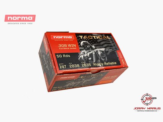 .308 Win Norma Tactical 147gr FMJ